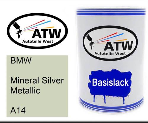 BMW, Mineral Silver Metallic, A14: 500ml Lackdose, von ATW Autoteile West.